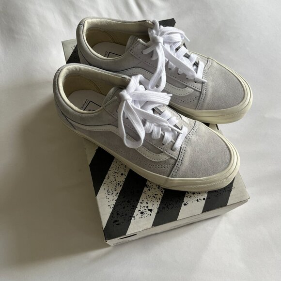 Vans OG Old Skool Lux Pig Suede Grey Dawn Sneakers VN0A4P3XUNY - Size 4.5/6 - Picture 3 of 10